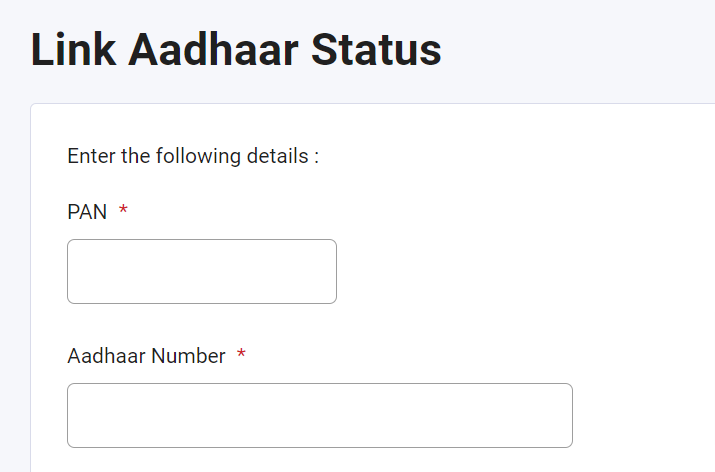 PAN Aadhaar Link Status Check By SMS
